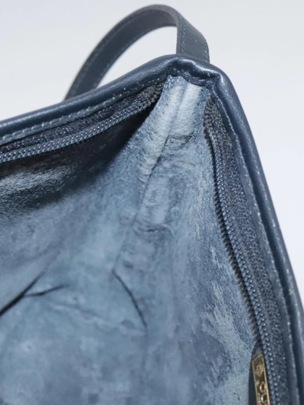 GUCCI Micro GG Supreme Shoulder Bag PVC Navy Gold 007 89 1095 Auth th5584 - Picture 13 of 16